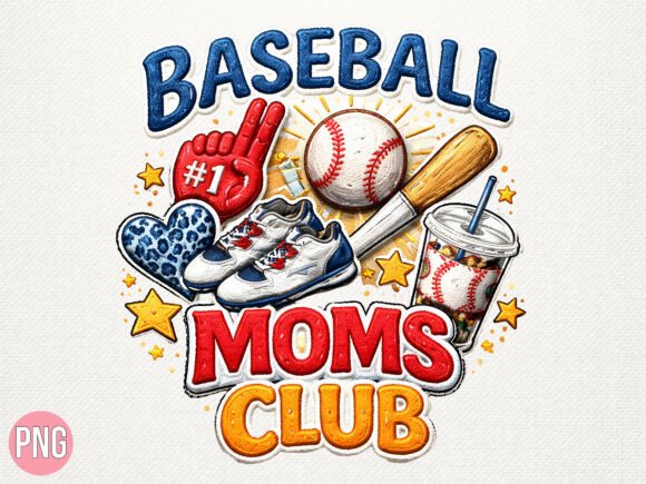 Baseball Moms Club Game Day PNG: Elevating Custom Sports Merchandise