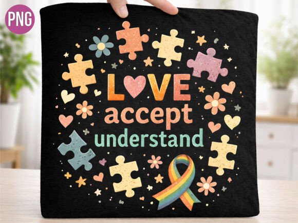 Choosing the Right Autism Awareness Love Accept PNG for T-Shirts and Creative Projects