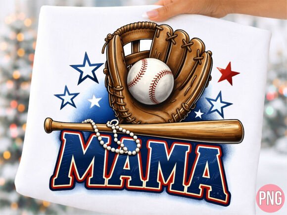 Designing with the Baseball Mama Glove and Bat PNG T-SHIRT Asset