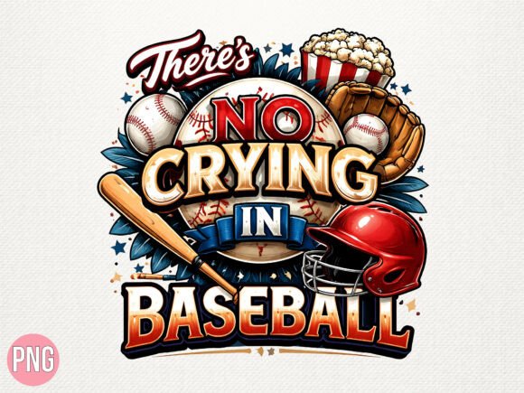 Integrating the No Crying in Baseball PNG T-shirt Design into Your Creative Workflow