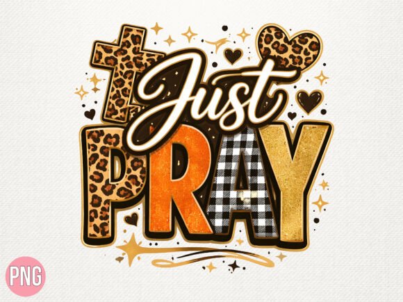 Leopard Just Pray Christian PNG Design