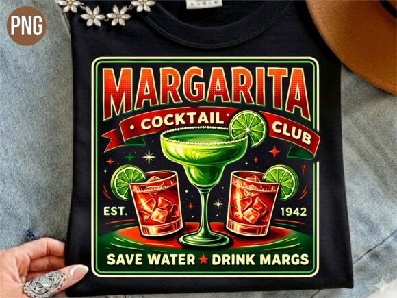 Margarita Cocktail Club Retro Sign PNG Guide