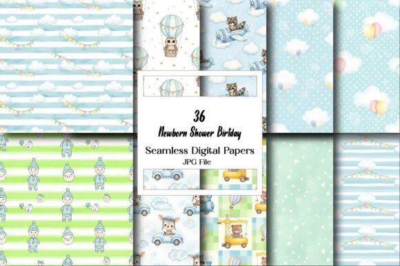 Newborn Shower Birthday Digital Pattern