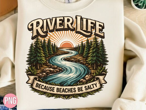 Scenic River Life Forest Scene PNG