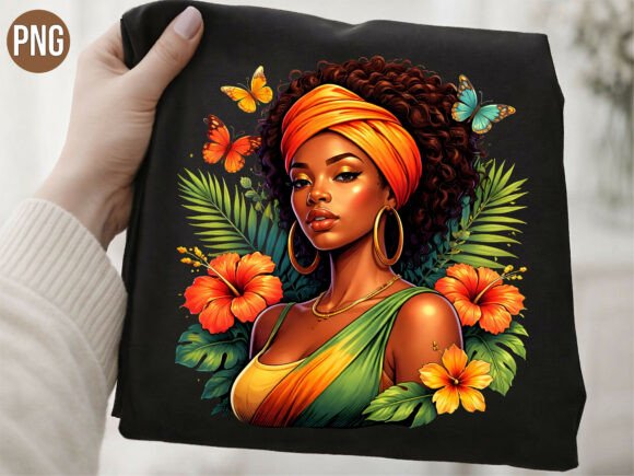 Strategic Visual Branding with a Beautiful African Woman Portrait PNG