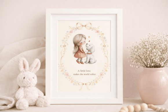Sweet Girl Puppy Love Frame Design