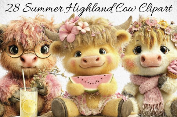 Unlocking Creative Potential with Summer Highland Cow Clipart for Digital and Print Projects
